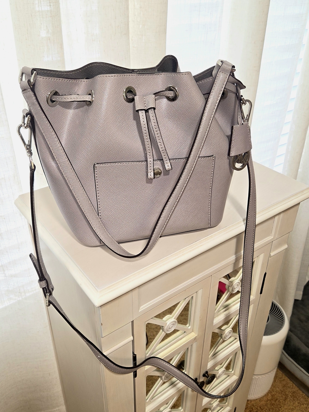 Women's Michael Kors Drawstring Bucket Bag in Grey